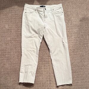Kut from the Kloth White Cropped Straight Jeans